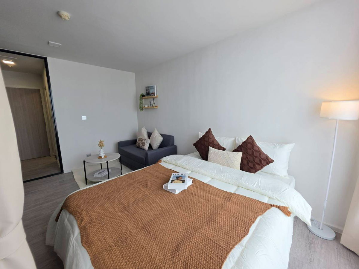 picture ✨ With washing machine and beautifully decorated, Atmoz Tropicana Bangna Condo, 23 sq m, Building D, 8th floor, only 9,000 baht 🏡💖 - 3/9