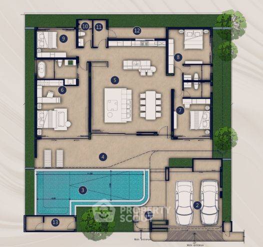 รูป วิลล่า 4-ห้องนอน ที่ โคลเวอร์ เรสซิเดนซ์ - ลูคซ์ โซน เฟส III ใน เชิงทะเล (ID 1531005) - รูปที่ 6/6