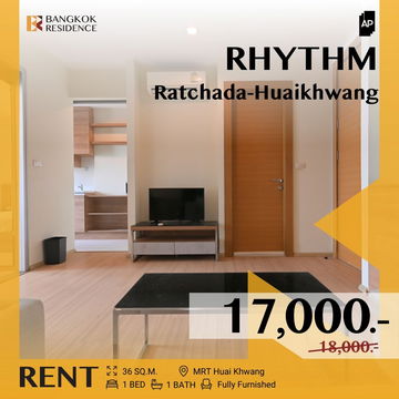 RHYTHM Ratchada-Huaikhwang ⚡ Special Unit, Great Deal! 🔥 Near MRT Huai Khwang 