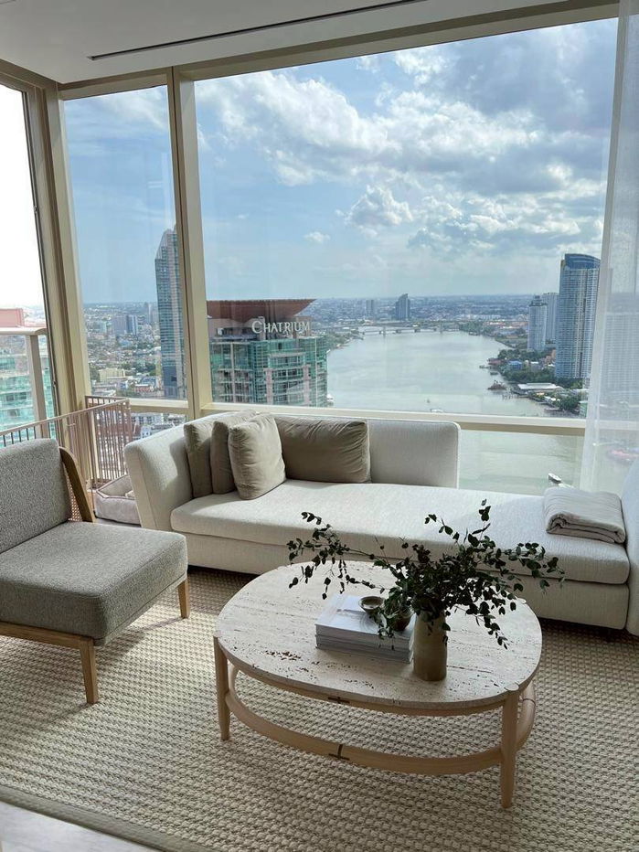 picture ❖ Super Luxury ❖ 30+ floor 117.00 sq.m. | 2 bedrooms 2 bathrooms | Near BTS Saphan Taksin 6 minutes, Asiatique The Riverfront 5 minutes - 1/11
