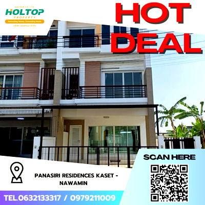 Townhouses for rent Crystal Design Center : #Z2298💥040968🔥House for rent: Panasiri Residences Kaset-Nawamin