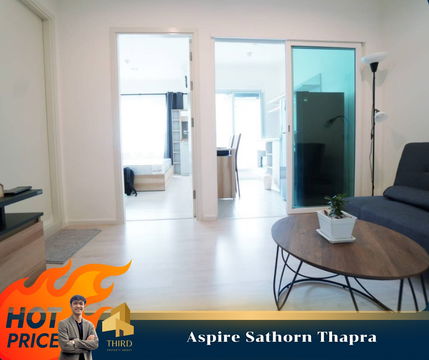 🔥Aspire Sathorn Thapra 🔥Fully furniture , ready to move in /Ask more info LineID:@thirdproperty
