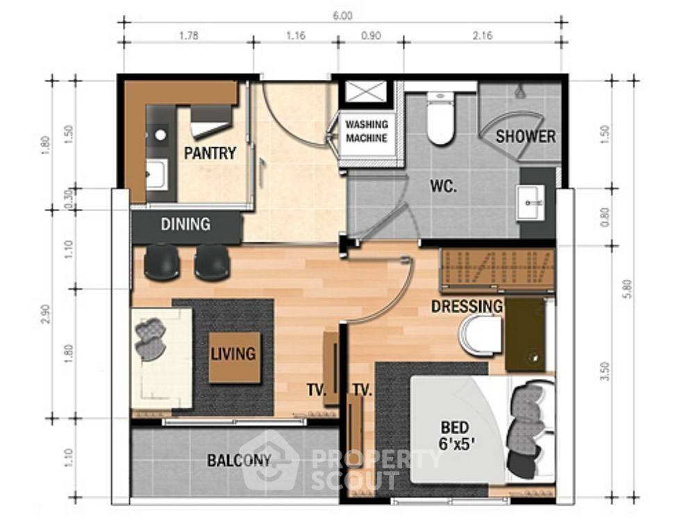 รูป คอนโด 1-ห้องนอน ที่ ไทดี้ ดีลักซ์ สุขุมวิท 34 ใกล้ BTS ทองหล่อ (ID 512450) - รูปที่ 10/13
