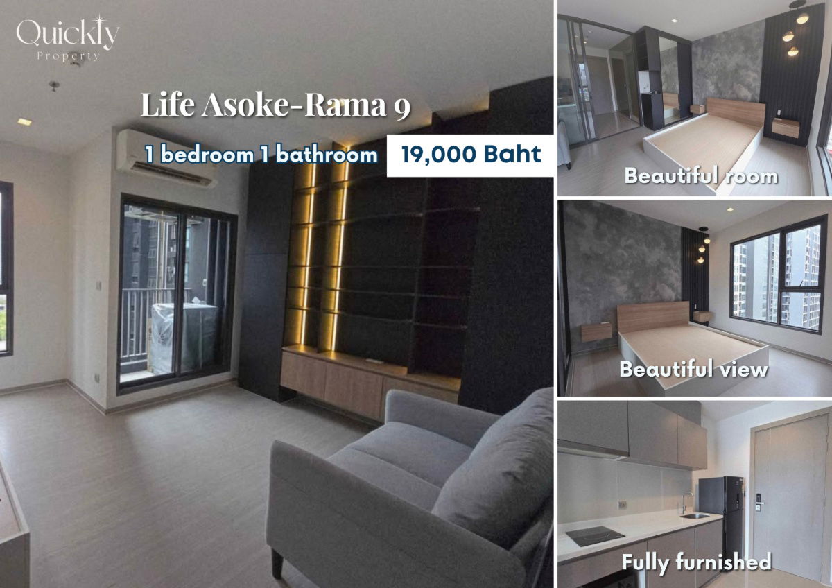 picture Life Asoke-Rama 9 | Price 19,000 baht | Beautiful room, new room, fully furnished, ready to move in - 1/8