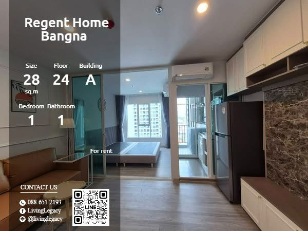 รูป T1U32L ให้เช่าคอนโด Regent Home Bangna 28 ตร.ม. ชั้น 24 ตึก A line id : @livinglegacy - รูปที่ 1/6