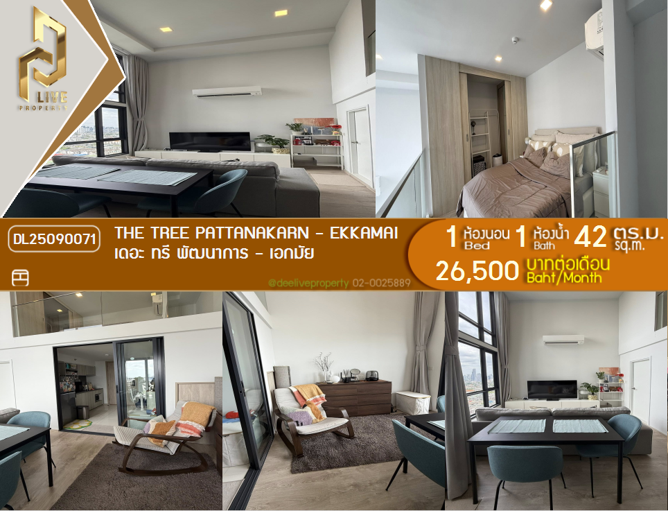 picture DL25090071 Condo for rent, The Tree Pattanakarn - Ekkamai near สายสีส้ม, ready to move in, call urgently 0656133286 LineID @534wlwof - 1/18