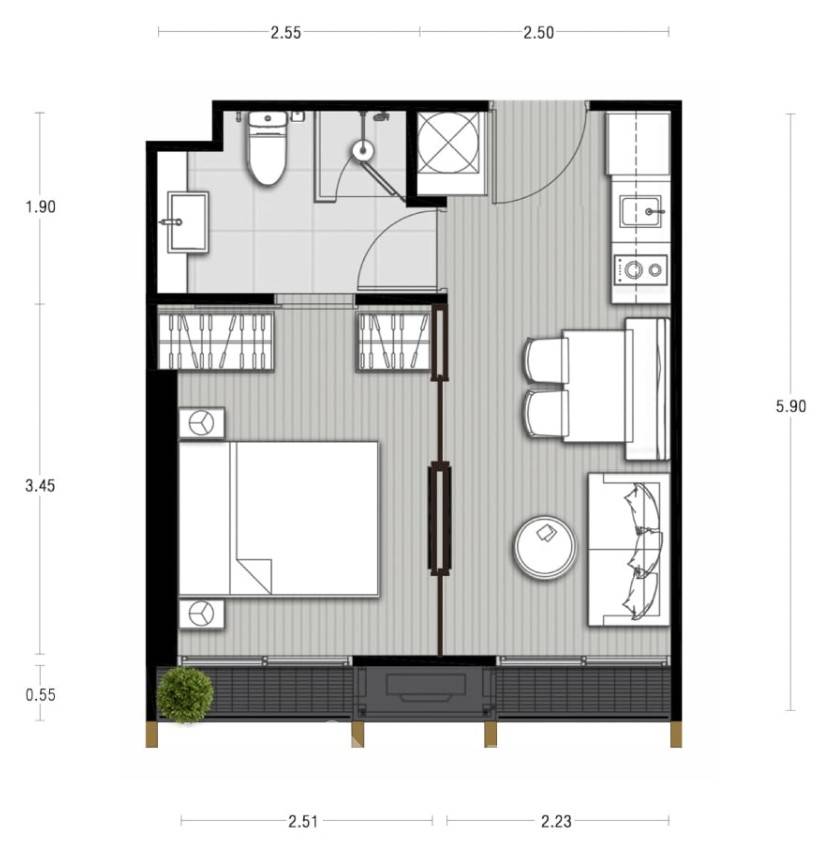 รูป คอนโด 1-ห้องนอน ที่ โนเบิล สเตท 39 ใกล้ BTS พร้อมพงษ์ (ID 1831607) - รูปที่ 10/10