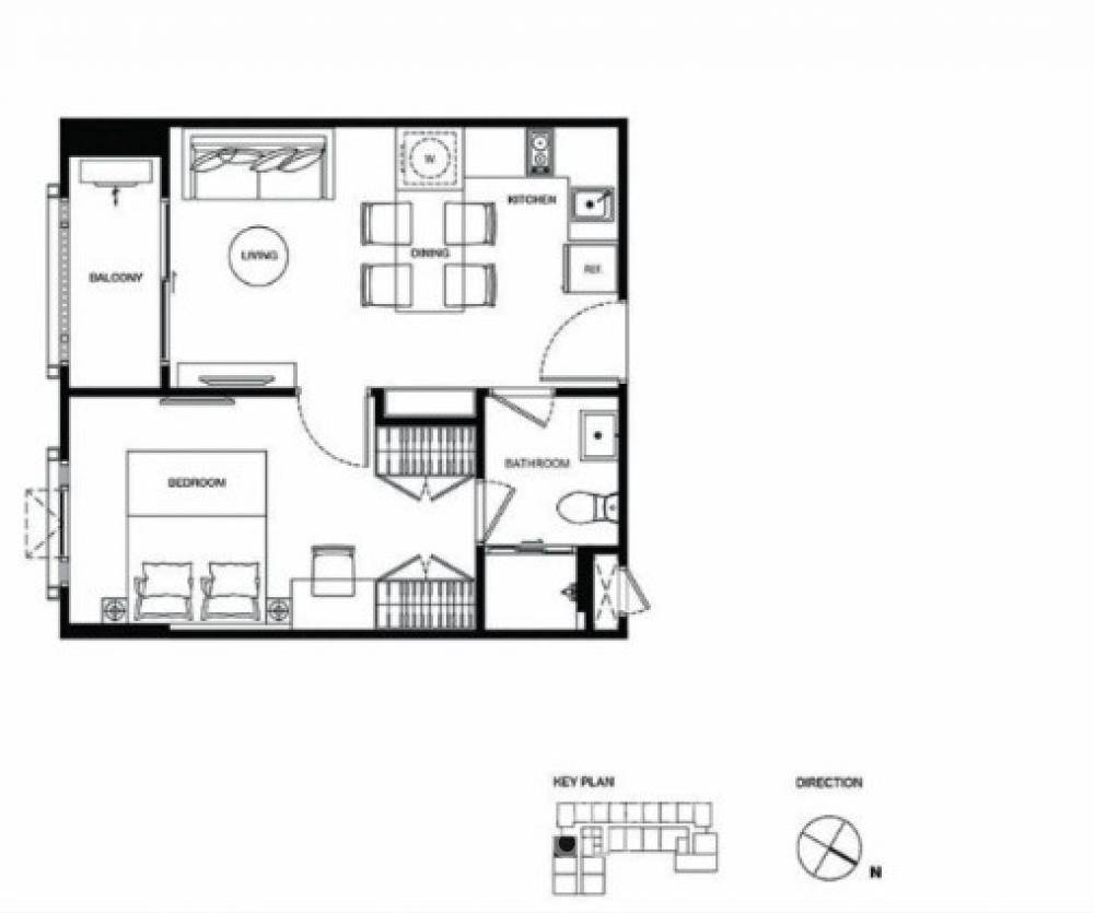 picture 1-BR Condo at Maestro 19 Ratchada19 - Vipha near MRT Ratchadaphisek (ID 751653) - 4/8