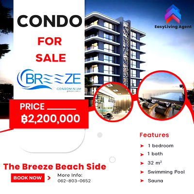 Condos for sale Bang Sarey Beach : For sale The Breeze Beach Side 32 sq.m.