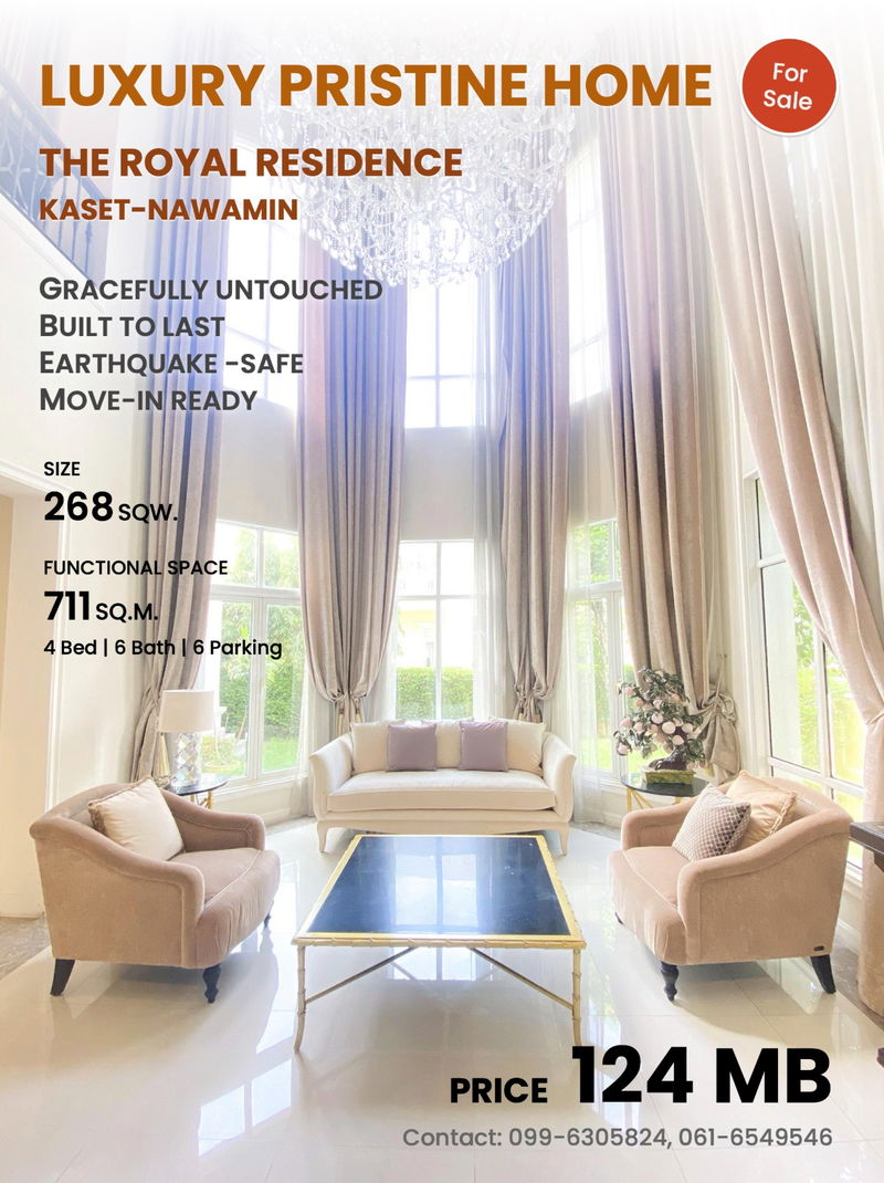 Houses for sale : For Sale: Luxury Detached Home | The Royal Residence, Kaset–Nawamin