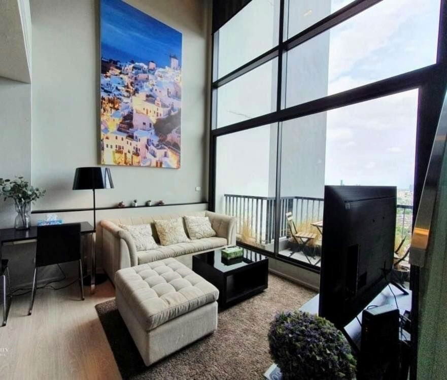 picture TA7909📲LineID @556ryccg🚆Duplex 60 sqm 1 Bedroom Floor 22-23 Rhythm Sukhumvit 44/1 Fully furnished near sky train BTS Phra Khanong - 2/12
