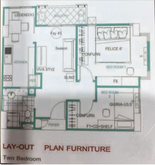picture Top floor corner 2-bedroom condo for rent in The Escape Condominium, near, Seacon Square Srinakarin, True Digital Park Shopping Centers - 3/6