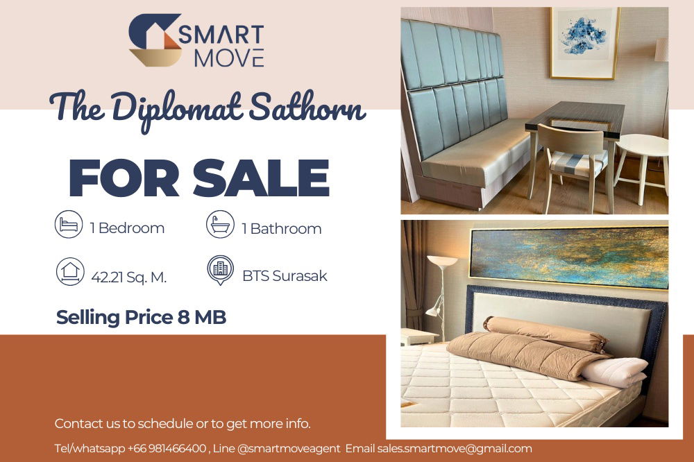 picture 🔥 Sale with tenant !!🔥 Code C20230900614..........The Diplomat Sathorn, 1 bedroom, 1 bathroom, high floor 24++, furnished, Special Deal!!📣📣 - 1/8