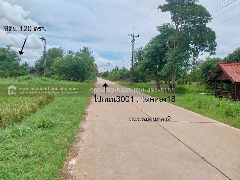 รูป ขาย ที่ดิน 120 ตรว. 5 แสน!! ต.หมอนทอง อ.บางน้ำเปรี้ยว จ.ฉะเชิงเทรา ใกล้โรงเรียนวัดคลอง18 ห่างเขตหนองจอกประมาณ 33 k.m. - รูปที่ 3/22