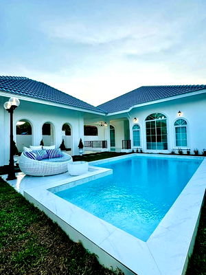 Houses for rent Bang Lamung Chonburi : Private Pool Villa – Soi Noen Plub Wan  Usable Area: 103 sq. wah Rental Price: 60,000 THB / month,3 Bedrooms  3 Bathrooms