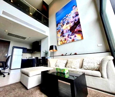 Condos for sale : TA7909📲LineID @556ryccg🚆Duplex 60 sqm 1 Bedroom Floor 22-23 Rhythm Sukhumvit 44/1 Fully furnished near sky train BTS Phra Khanong