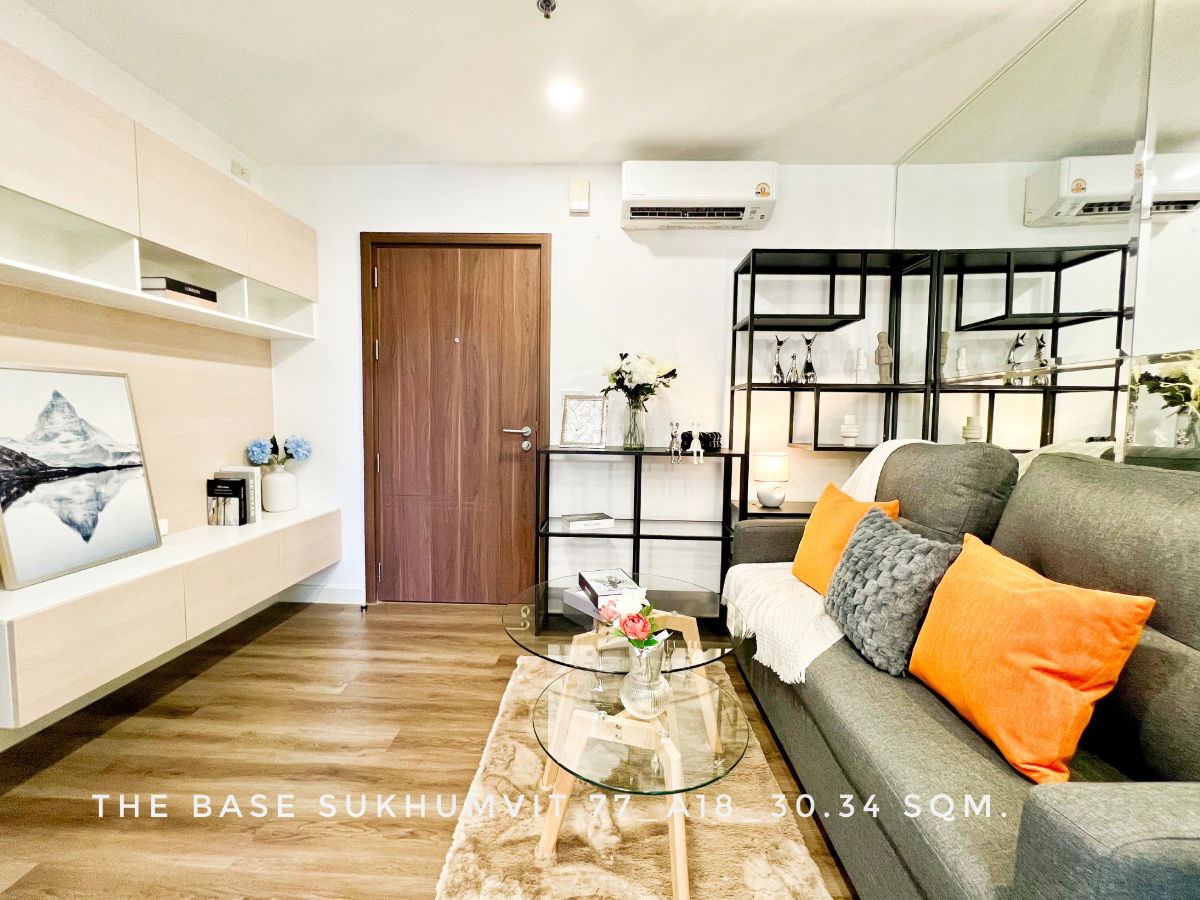 รูป ให้เช่า ของใหม่หมดทั้งห้อง The Base สุขุมวิท77 พร้อมอยู่ วิวสระและโค้งน้ำเจ้าพระยา ใกล้บีทีเอสอ่อนนุช - รูปที่ 2/10