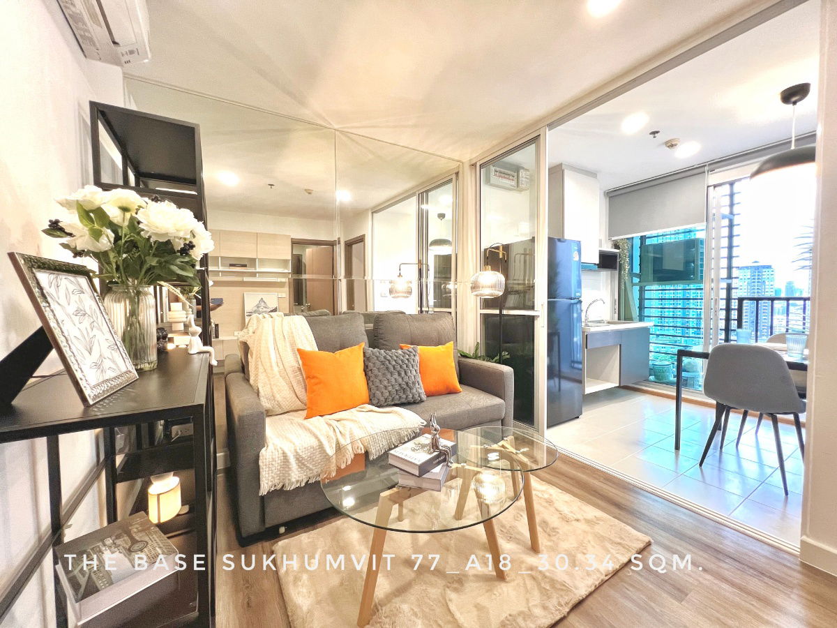 รูป ให้เช่า ของใหม่หมดทั้งห้อง The Base สุขุมวิท77 พร้อมอยู่ วิวสระและโค้งน้ำเจ้าพระยา ใกล้บีทีเอสอ่อนนุช - รูปที่ 1/10