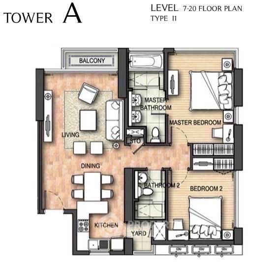 picture 2-BR Condo at Aguston Sukhumvit 22 near MRT Queen Sirikit National Convention Centre (ID 1988296) - 12/16