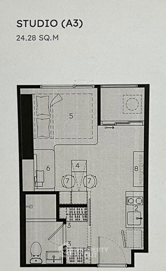 picture Studio Condo at COBE Kaset-Sripatum in Lat Yao (ID 1874509) - 3/8