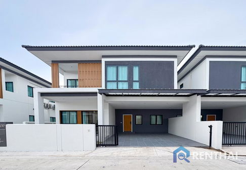 บ้านแฝด 2 ชั้น สไตล์ Modern Tropical ออกแบบทันสมัย โปร่งโล่ง พร้อมเฟอร์นิเจอร์ครบทุกห้อง