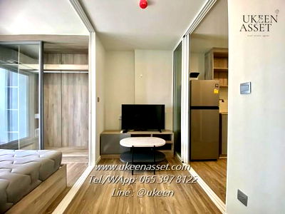 Condos for rent Si Racha Chonburi : UK01-406 For rent, ready to move in, Atmoz Sriracha Condo, opposite Kasetsart University, Sriracha, size 25 sq m., price 7,500 baht, 2-year contract.