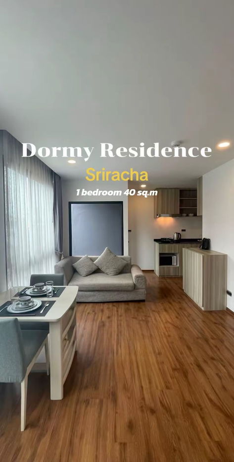 รูป UK01-416 ให้เช่า Stasia Residences Sriracha 🏡 1 ห้องนอน ขนาด 44 ตร.ม.💥 ราคา 8,500 บาท/เดือน 💥 - รูปที่ 1/10