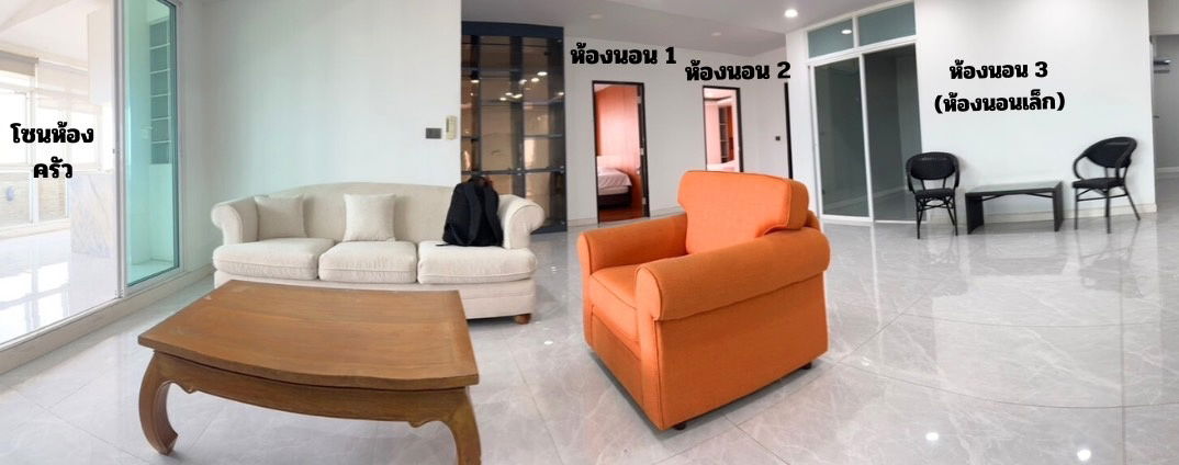 รูป สภาพห้องใหม่เอี่ยมแกะกล่อง! ขายคอนโดเคนซิงตัน เพลส  200.87 ตร.ม. 3 ห้องนอน 3 ห้องน้ำ ระเบียงรอบห้อง ลมโคตรดี ใกล้ศูนย์ราชการ!  - รูปที่ 9/16