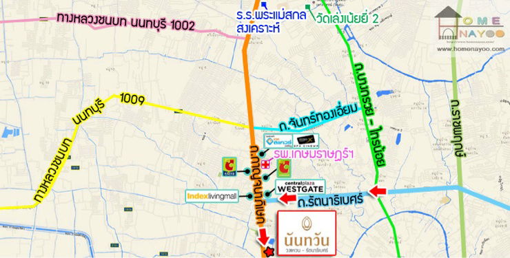 รูป ให้เช่าบ้านเดี่ยวนันทวัน วงแหวน-รัตนาธิเบศร์ ซอยวัดเสาธงหิน  ใกล้เซนทรัลเวสเกต  - รูปที่ 3/8