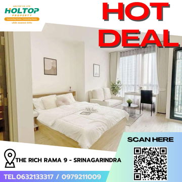 #R6233  🎉 080968 Condo  for rent The Rich Rama 9 - Srinagarindra