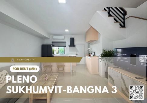 Townhouse for rent ✨ Pleno Sukhumvit-Bangna 3 ✨ 3 bedrooms, 2 bathrooms, fully furnished and equipped with appliances.