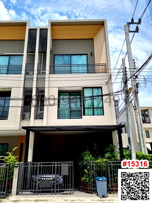 Townhouses for sale Muang Samut Prakarn Samut Prakarn : For sale with tenant, 3-storey townhouse, The Canvas Sukhumvit-Samrong, near Imperial Samrong