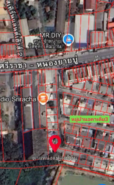 รูป ที่ดินเปล่า มีน้ำไฟพร้อม ขนาด 80 ตร.วา ในมบ.อคาเดีย 3 ศรีราชา ใกล้ถนนสุขุมวิท - รูปที่ 6/6