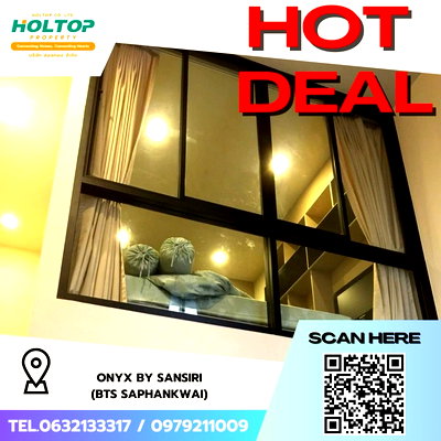 Condos for rent : #Z2313💥050668🔥 Condo for rent: Onyx by Sansiri (BTS Saphankwai)