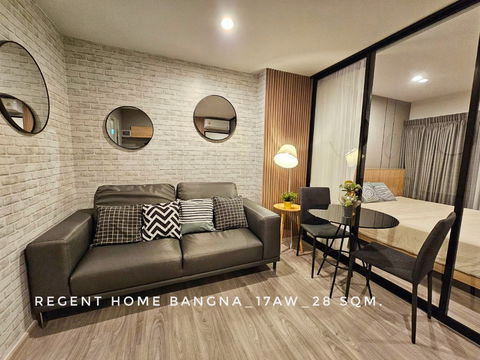 ให้เช่า ห้องหน้ากว้าง Regent Home  Bangna มีไม่กี่ห้อง ระเบียงกว้างพิเศษ ห้องไม่ร้อน วิวแม่น้ำบางกระเจ้า