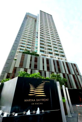 Condos for sale : Condo for sale in Sriracha, very luxurious, in the heart of the city, Marina Bay Front, high floor, beautiful view.