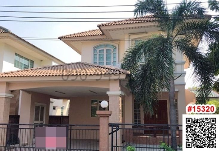 For sale: 2-storey detached house, beautiful house by the stream, 9 Wongwaen-Ramkhamhaeng, near Suvarnabhumi Airport.