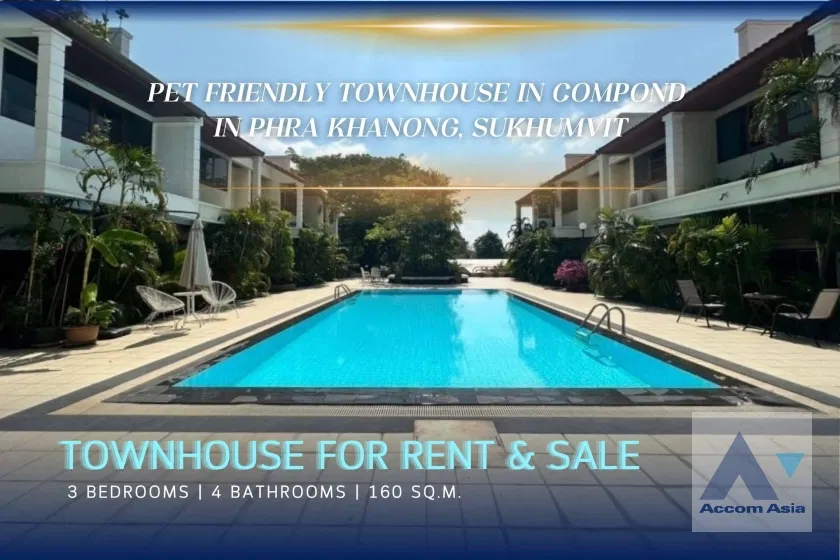 รูป 🔼🔽 AccomA 📩 3-storey townhouse in calm alley of Phra Khanong (AA40286) - รูปที่ 1/20