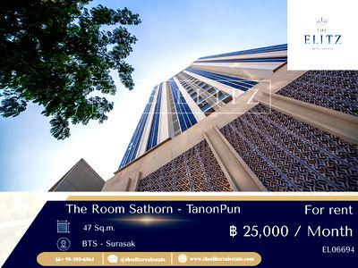 คอนโดให้เช่า : ✨ เหนือกว่าทุกการใช้ชีวิต เชื่อมต่อย่านธุรกิจ สู่ห้องพักส่วนตัวสุดหรู The Room Sathorn-TanonPun 💖