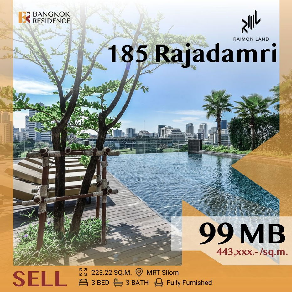 picture 💎Rare coner unit💎, 3 bedrooms facing sport club view! 185 Rajadamri Near BTS Ratchadamri  - 1/5
