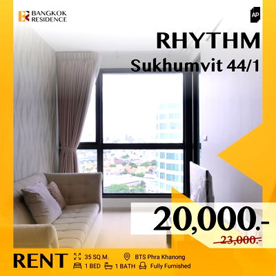 Condos for rent :  Rhythm Sukhumvit 44/1 💸 Great-priced Unit with an Open view 🏙️ Near BTS Phra Khanong 