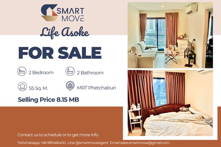 🔥 สำหรับขาย !!🔥 Code C20250200064..........Life Asoke, 2 ห้องนอน, 2 ห้องน้ำ, ชั้นสูง 12++, แต่งครบ, ราคาพิเศษ!!📣📣
