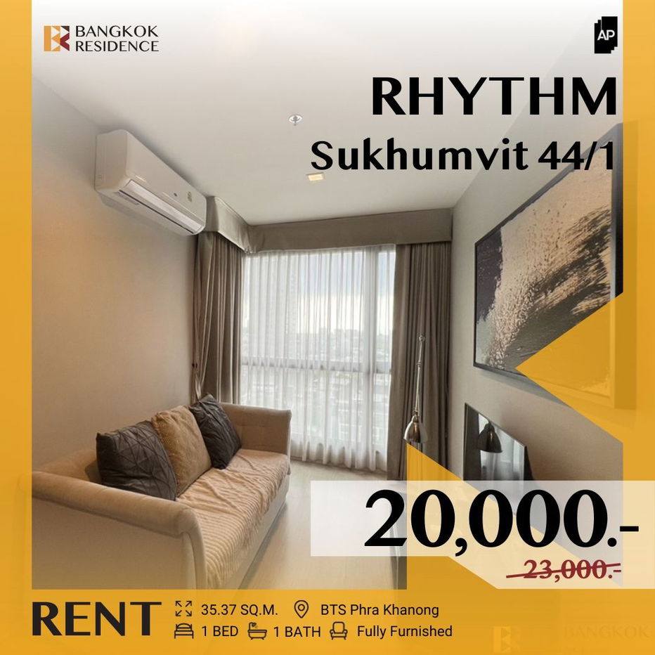 รูป  Rhythm Sukhumvit 44/1 💖 ห้องสวย เฟอร์ครบ วิวสวยคุ้มราคา⚡ ใกล้ BTS พระโขนง  - รูปที่ 1/7