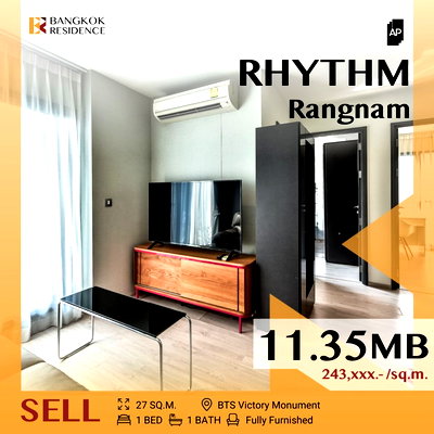 ขายคอนโด : 💗Fully Built-in,Beautiful unit! Rhythm Rangnam BTS Victory Monument