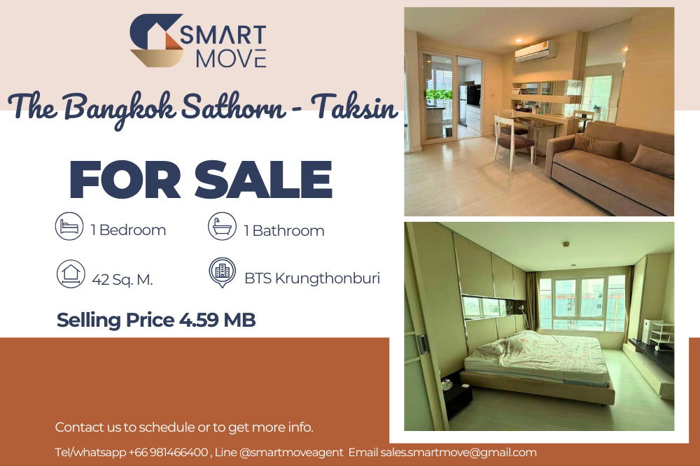 รูป 🔥 สำหรับขาย!! โครงการสไตล์รีสอร์ท!!🔥 Code C20250900001..........The Bangkok Sathorn - Taksin, 1 ห้องนอน, 1 ห้องน้ำ, แต่งครบ, ราคาพิเศษ!!📣📣 - รูปที่ 1/7