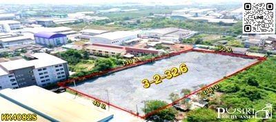 ที่ดิน สมุทรสาคร : ที่สวยเทพ 3.5 ไร่ พื้นที่สีม่วง สร้างโรงงานได้ทุกประเภท ถมพร้อมใช้ พร้อมรั้ว 50% เทรลเลอร์สบาย ใกล้ ถ.เอกชัย และ พระราม 2 เพียง 1 กม. - KK4082S