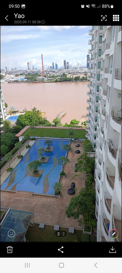 รูป คอนโดสภาพใหม่ ริมเจ้าพระยา เฟอร์นิเจอร์ครบครัน เครื่องใช้ไฟฟ้าพร้อม เครื่องซักผ้า - รูปที่ 10/11