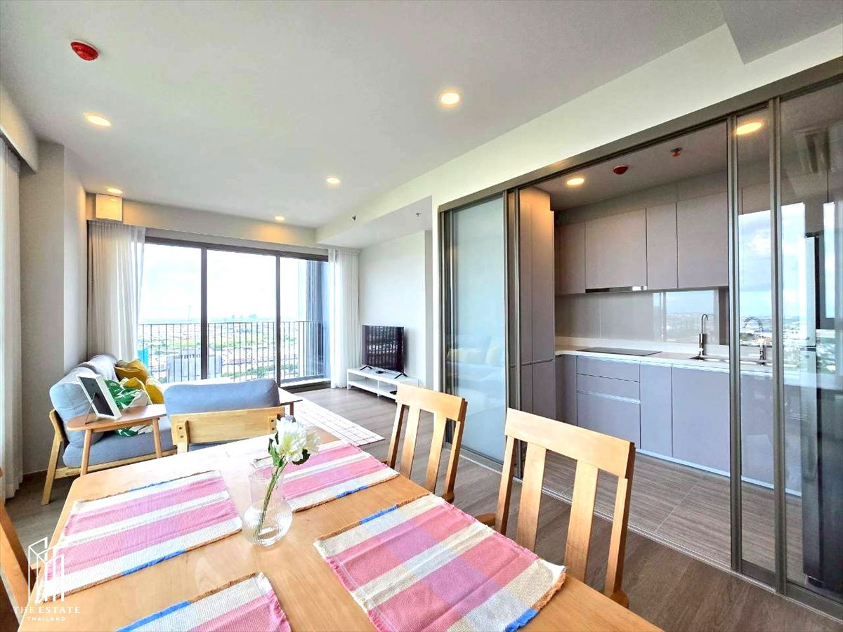 picture For rent, the largest room on the floor, fully furnished, corner position, open view, Whizdom The Forestias (Destinia) project @75,000 Baht - 3/22