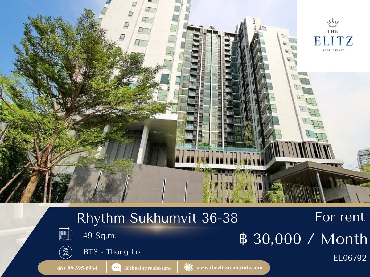 รูป ✨ ห้องแต่งครบ ฟีลหรู ย่านทองหล่อ Rhythm Sukhumvit 36–38 ✔ - รูปที่ 1/6