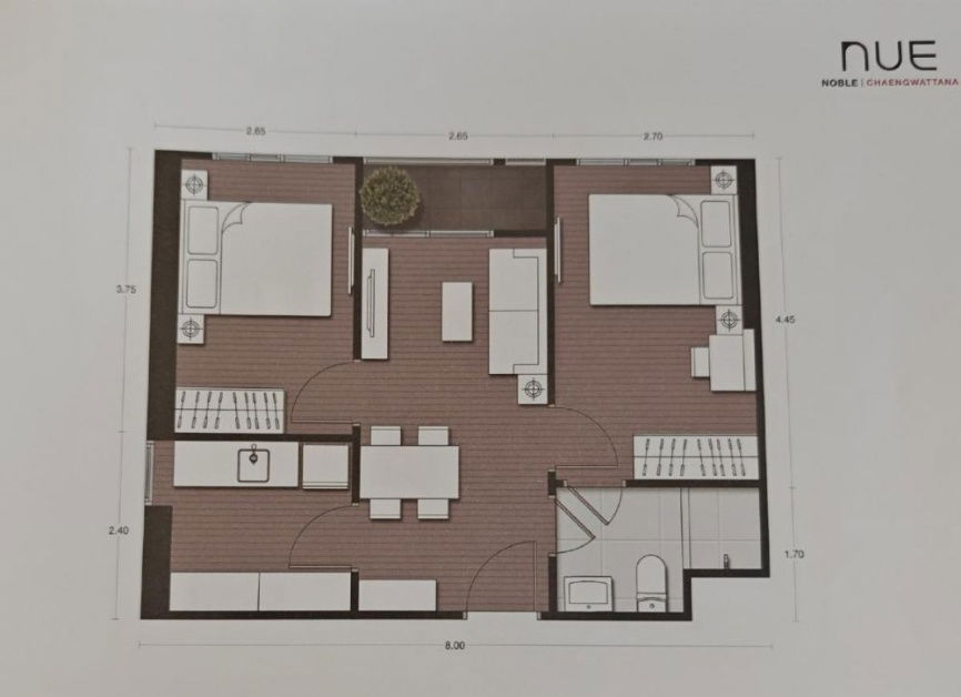 รูป ขายคอนโดห้องมุม Nue Noble แจ้งวัฒนะ 2 ห้องนอน Built-in พร้อมเข้าอยู่ ทำเลดี ติด MRT สถานีเมืองทองธานี - รูปที่ 18/18
